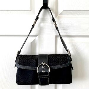 Coach Black Soho Mini Signature Shoulder Handbag